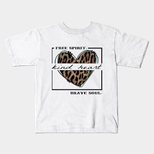 Kind Heart leopard Kids T-Shirt